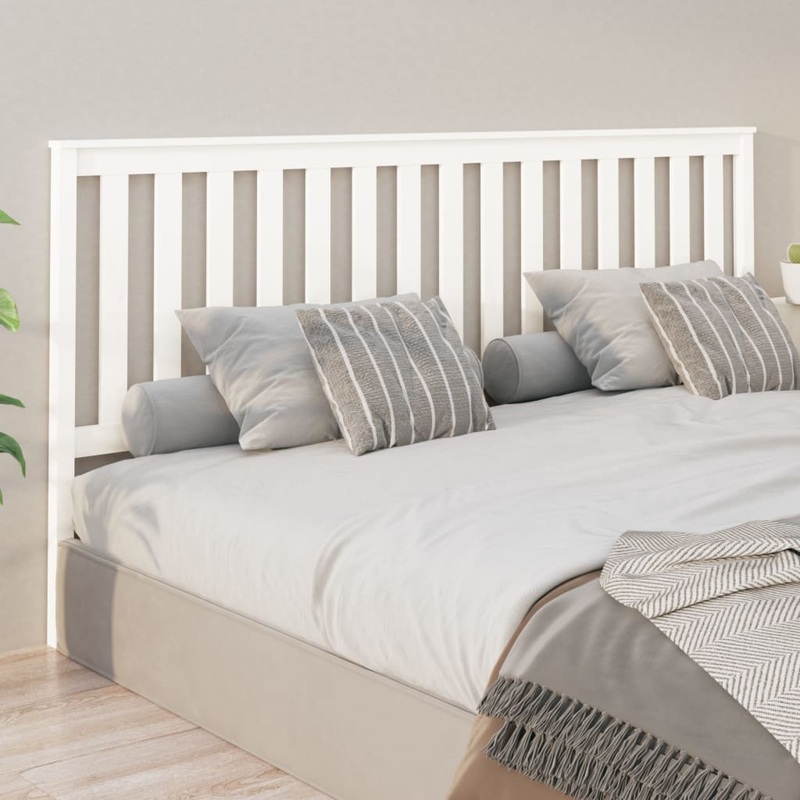 Berkfield Bed Headboard White 206x6x101 cm Solid Wood Pine