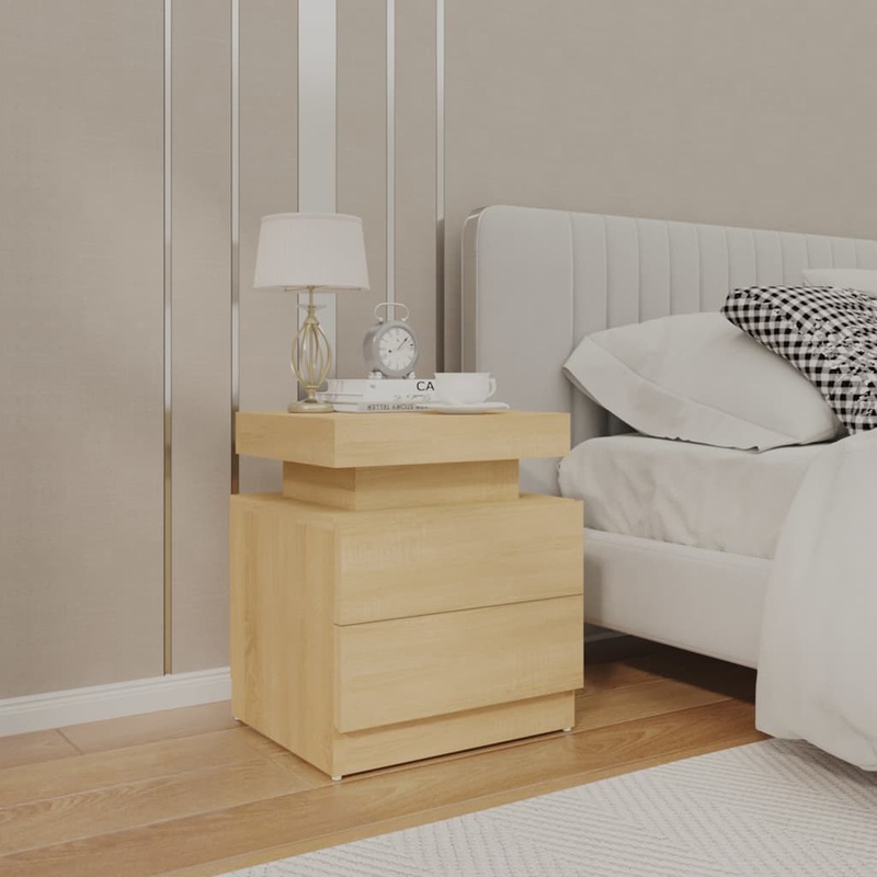 Berkfield Bedside Cabinet Sonoma Oak 45x35x52 cm Engineered Wood