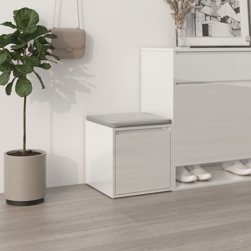 Berkfield Box Drawer High Gloss White 40.5x40x40 cm Engineered Wood
