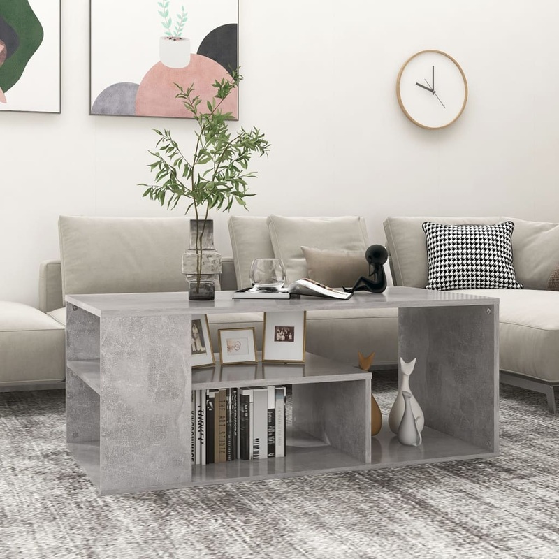 Berkfield Coffee Table Concrete Grey 100x50x40 cm Engineered Wood
