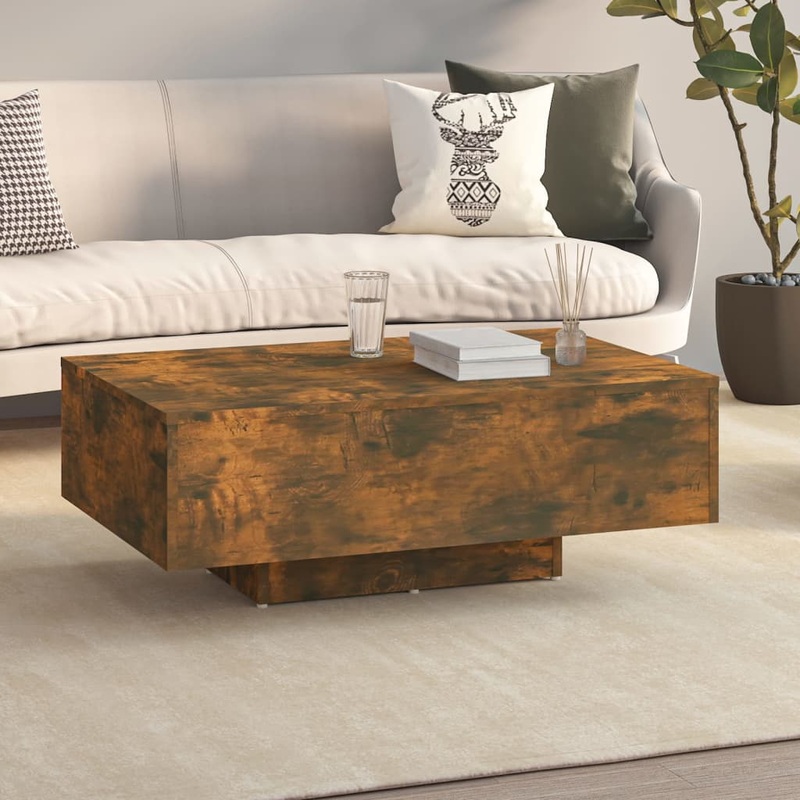 Berkfield Coffee Table Smoked Oak 85x55x31 cm Engineered Wood
