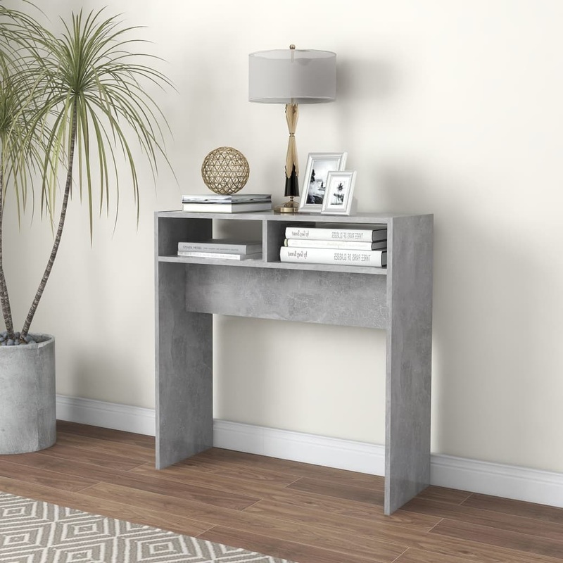 Berkfield Console Table Concrete Grey 78x30x80 cm Engineered Wood