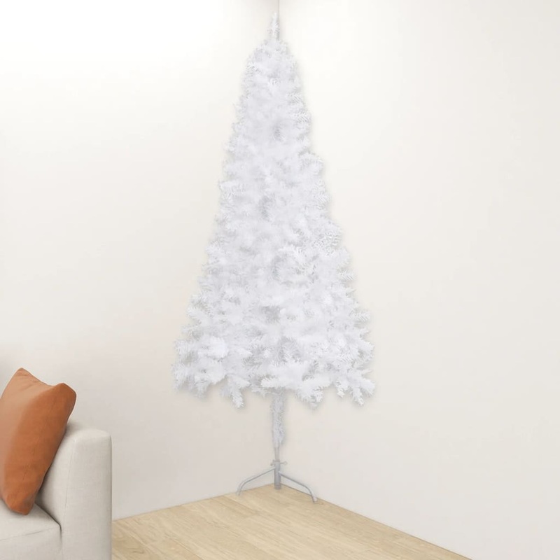 Berkfield Corner Artificial Christmas Tree White 150 cm PVC