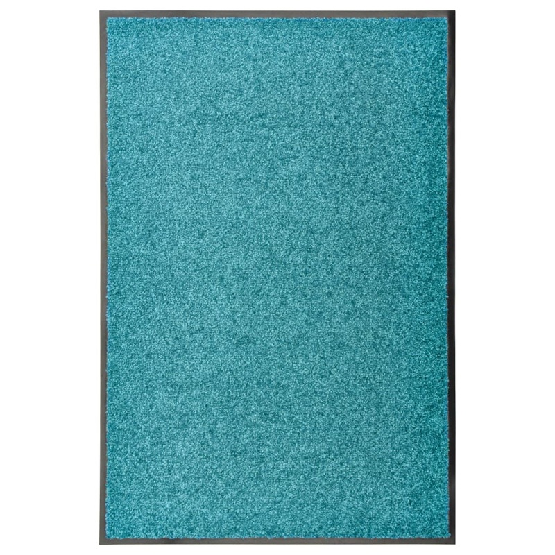 Berkfield Doormat Washable Cyan 60×90 cm