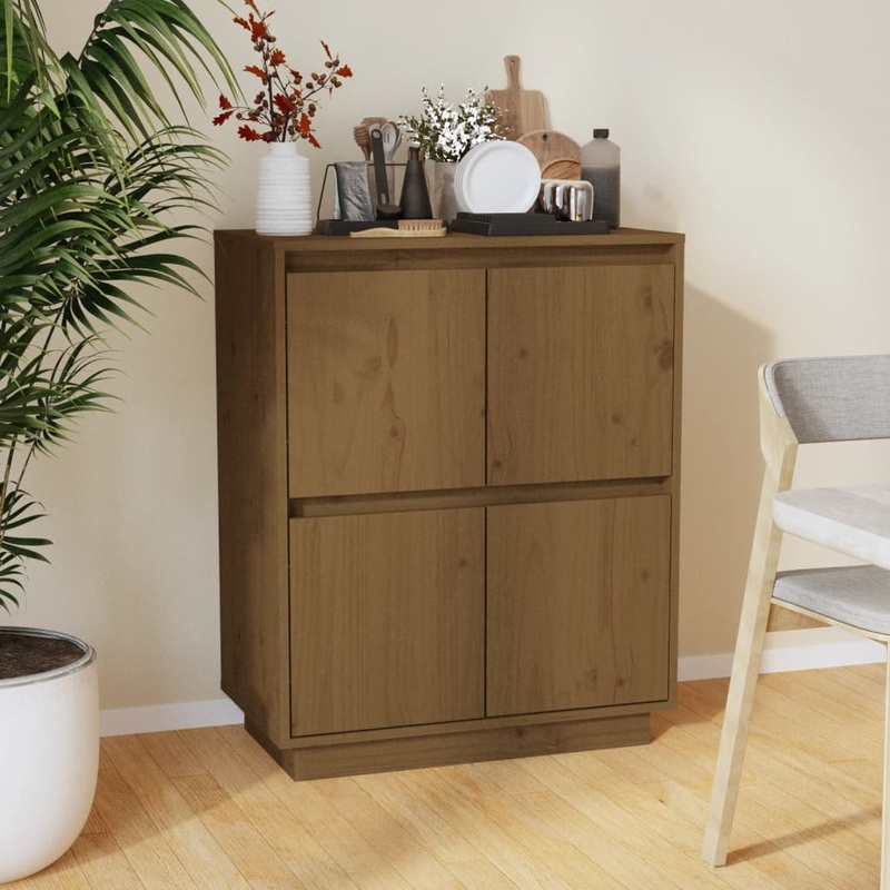 Berkfield Sideboard Honey Brown 60x34x75 cm Solid Wood Pine