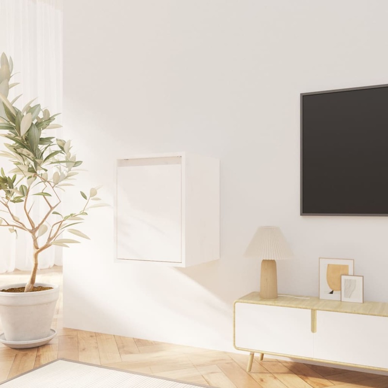 Berkfield Wall Cabinet White 30x30x40 cm Solid Wood Pine