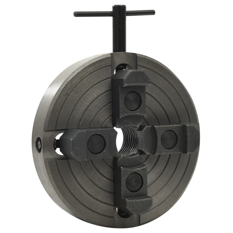 Berkfield 4 Jaw Wood Chuck with M33 Connection Steel Black 150×63 mm