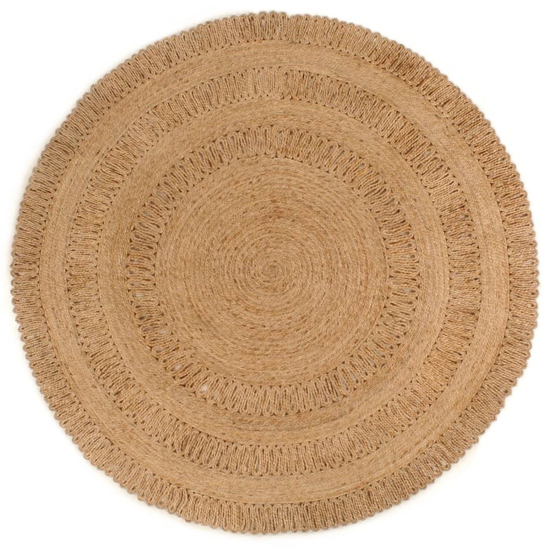 Berkfield Area Rug Hand-braided Jute 180 cm Round