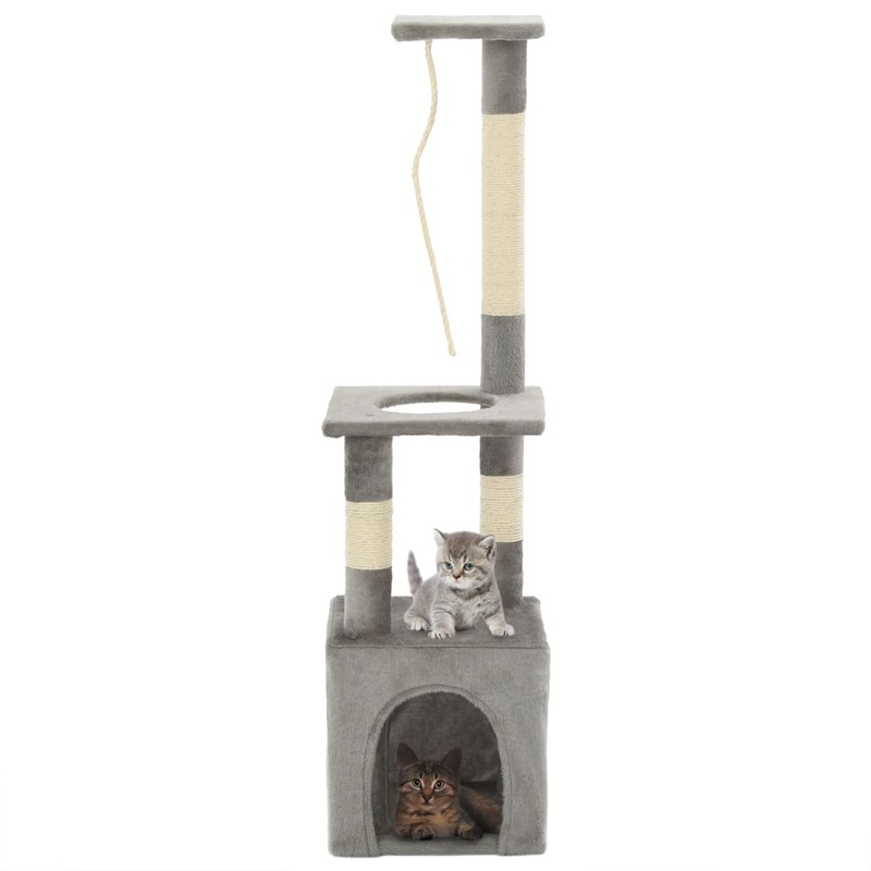 Berkfield Cat Tree with Sisal Scratching Posts 109 cm Grey