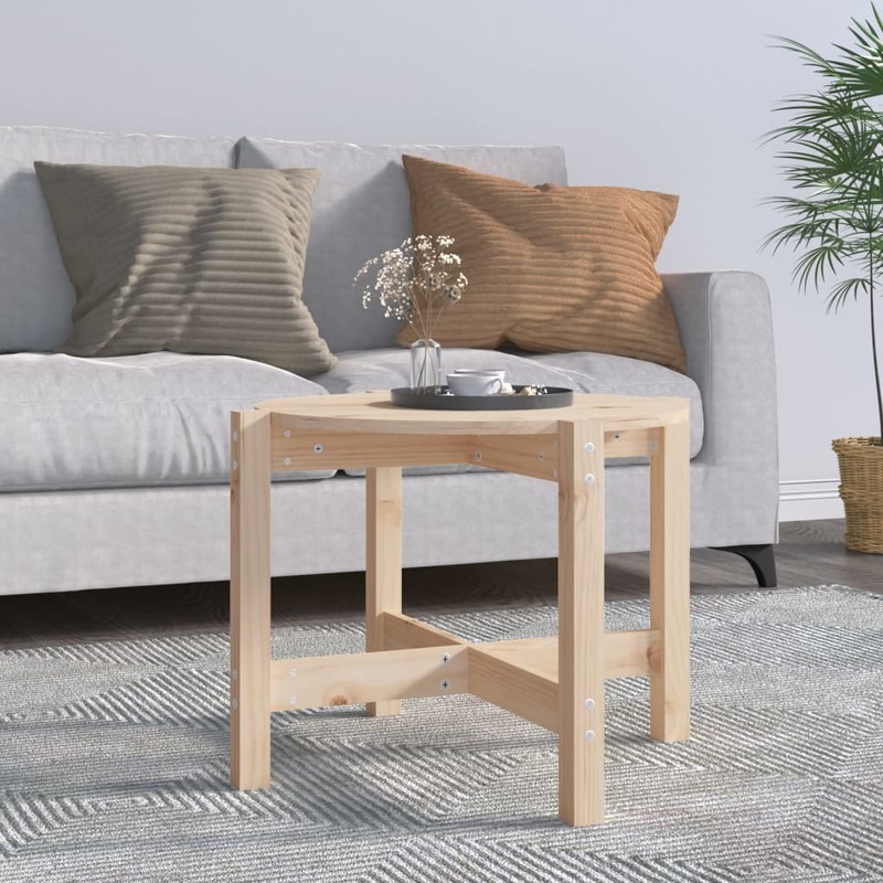 Berkfield Coffee Table _ 62.5×45 cm Solid Wood Pine