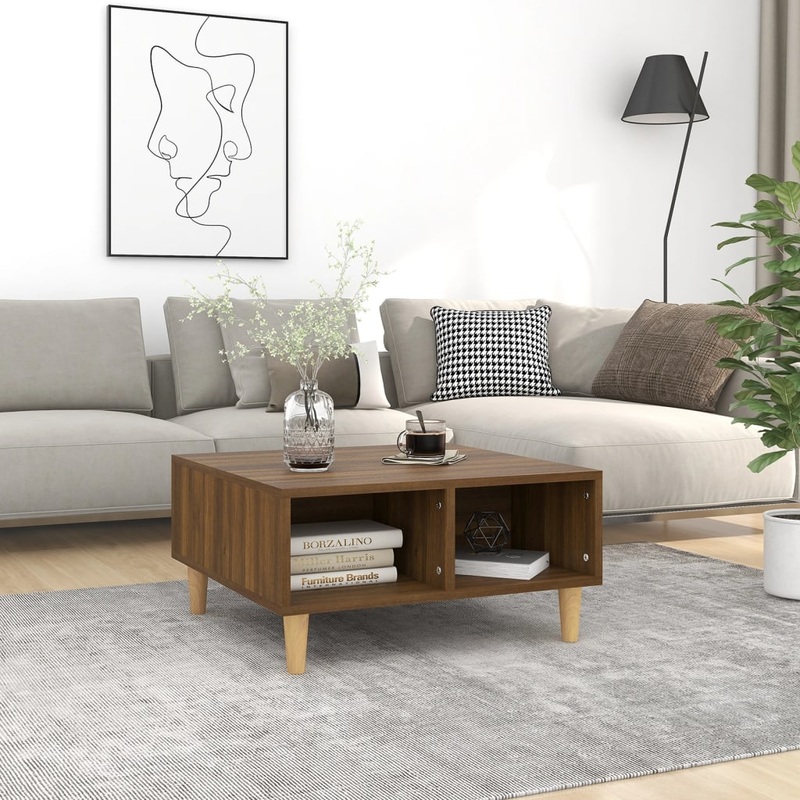 Berkfield Coffee Table Brown Oak 60x60x30 cm Engineered Wood