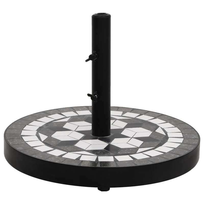 Berkfield Parasol Base Black and White Round 12 kg