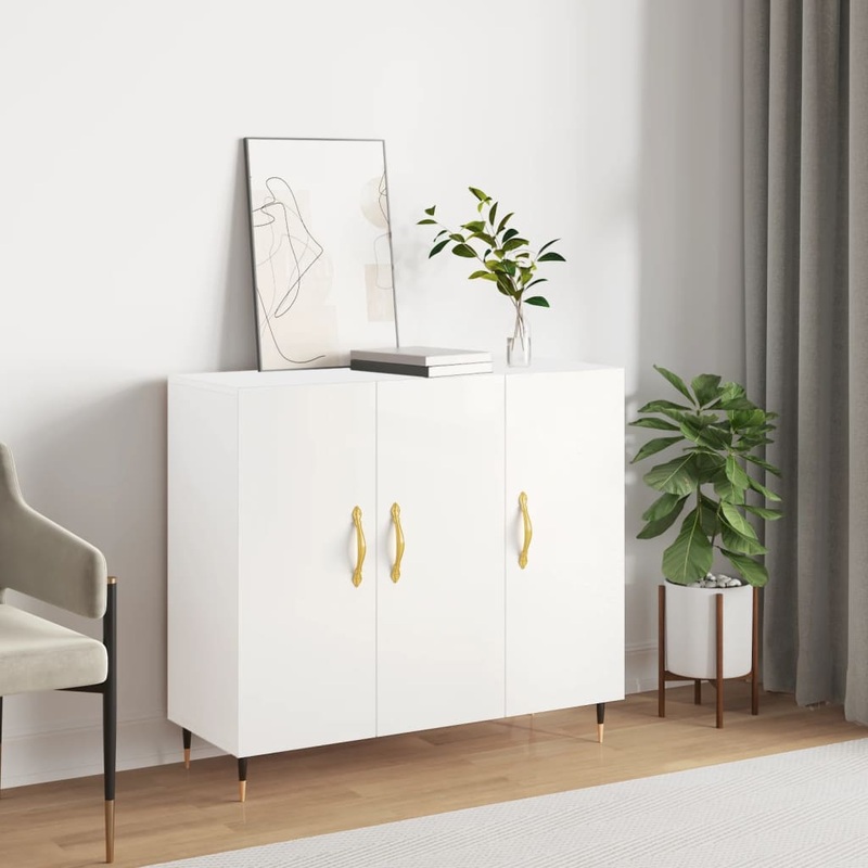 Berkfield Sideboard White 90x34x80 cm Engineered Wood
