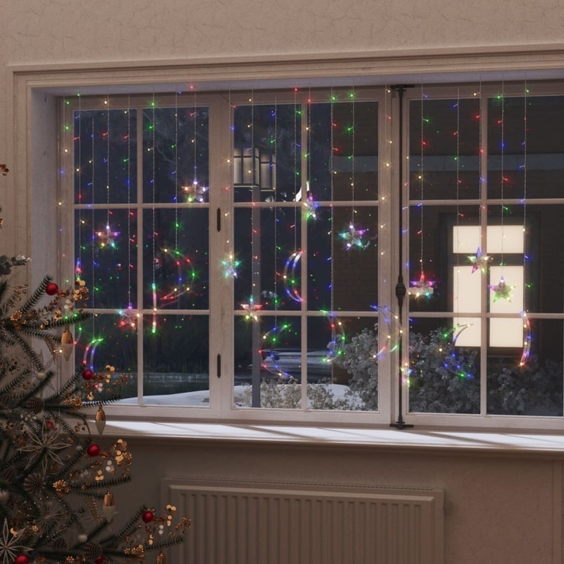 Berkfield Star and Moon Fairy Lights Remote Control 345 LED Colourful