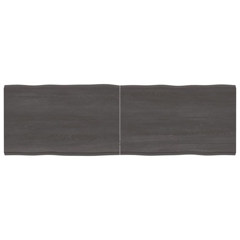 Berkfield Table Top Dark Grey 160x50x4 cm Treated Solid Wood Oak Live Edge