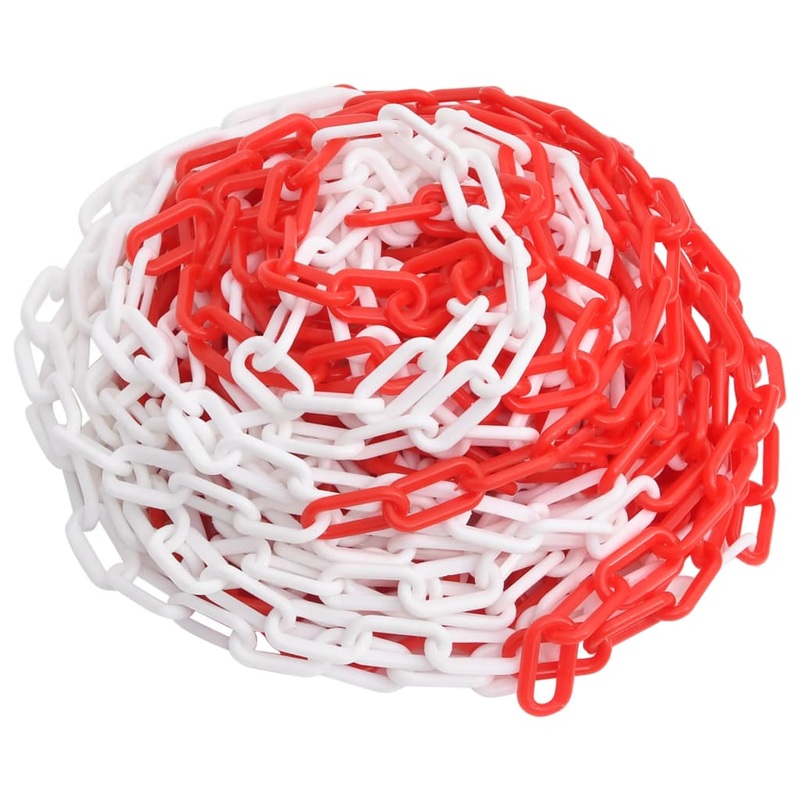 Berkfield Warning Chain Red and White 30 m _8 mm Plastic