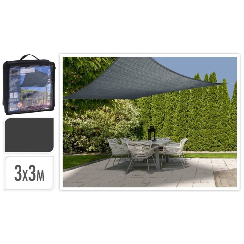 ProGarden Shade Cloth 3×3 m Dark Grey Square