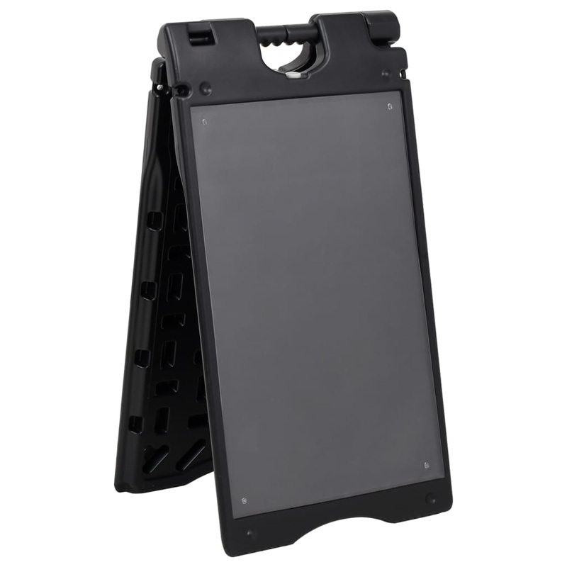 Berkfield A-Frame Sidewalk Board Black 45x7x84.5 cm HDPE