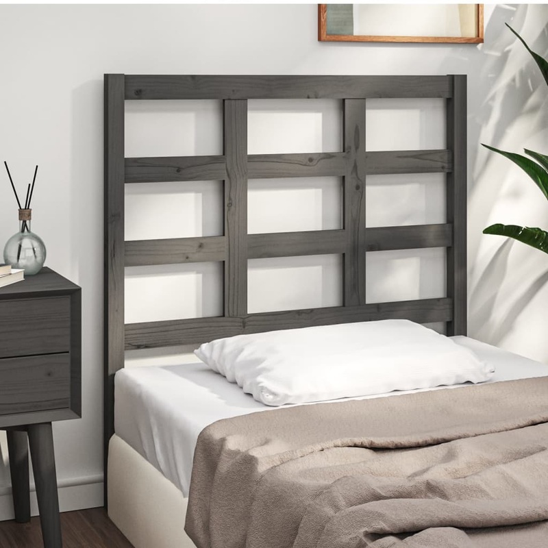 Berkfield Bed Headboard Grey 95.5x4x100 cm Solid Wood Pine