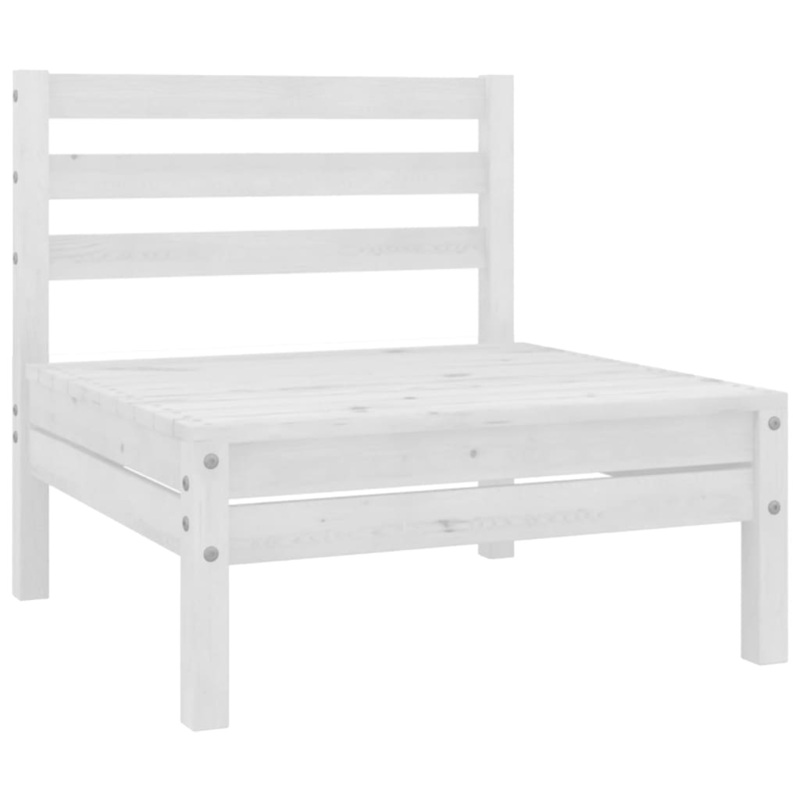 Berkfield Garden Middle Sofa White Solid Wood Pine