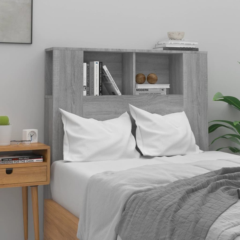 Berkfield Headboard Cabinet Grey Sonoma 100×18.5×104.5 cm