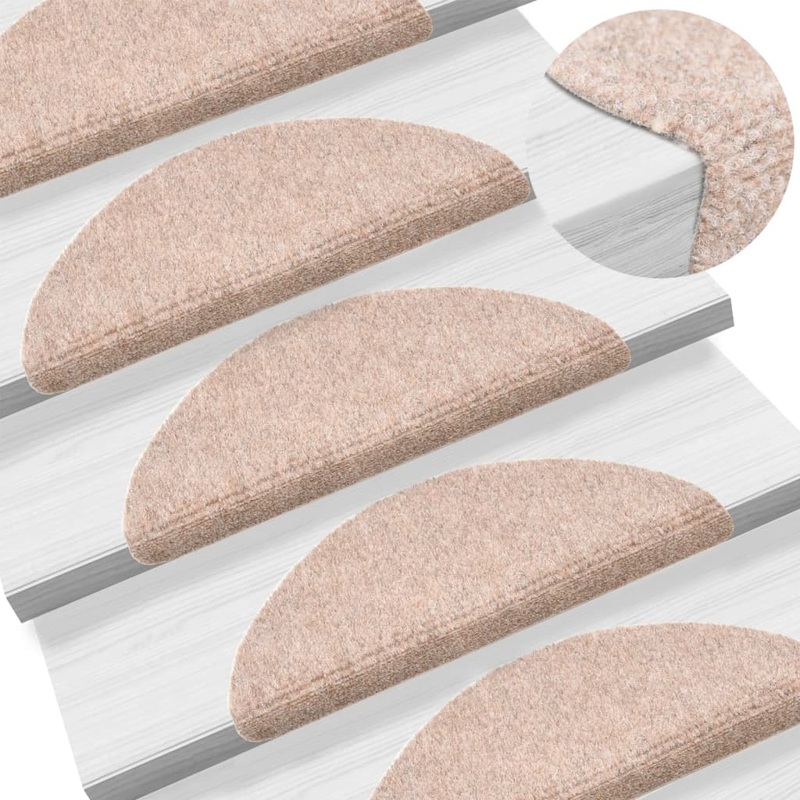 Berkfield Self-adhesive Stair Mats 5 pcs Brown 56x17x3 cm Needle Punch