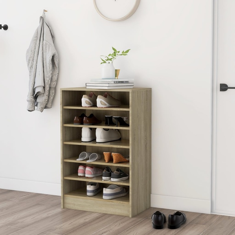 Berkfield Shoe Cabinet Sonoma Oak 60x35x92 cm Engineered Wood