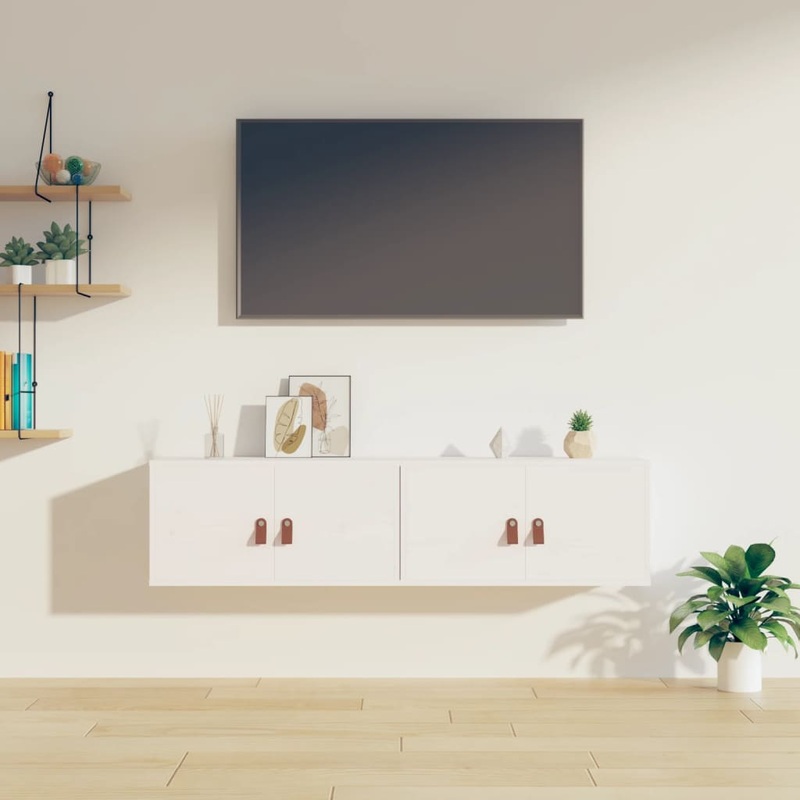 Berkfield Wall Cabinets 2 pcs White 60x30x30 cm Solid Wood Pine