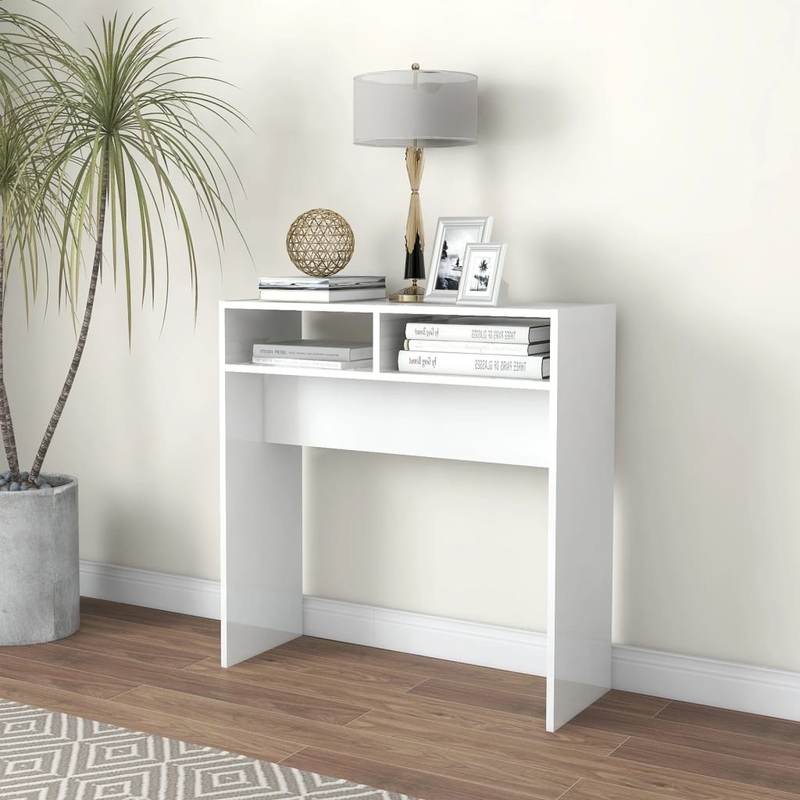 Berkfield Console Table High Gloss White 78x30x80 cm Engineered Wood