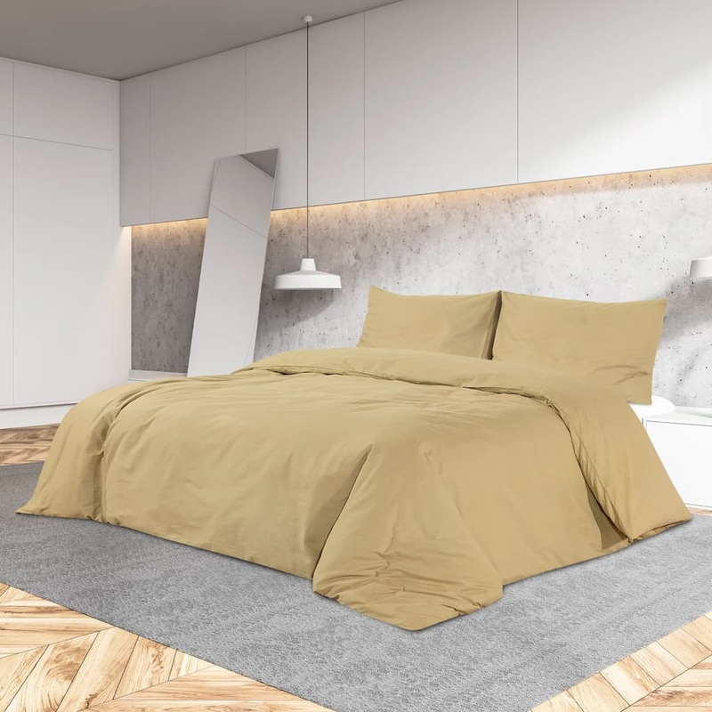 Berkfield Duvet Cover Set Taupe 200×200 cm Cotton