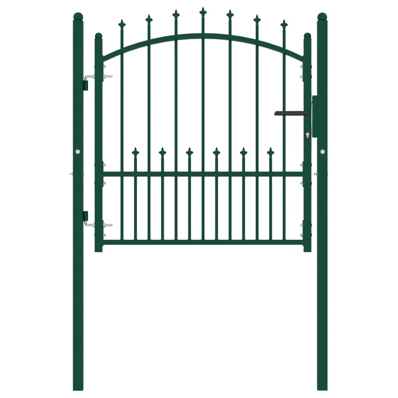 Berkfield Fence Gate with Spikes Steel 100×100 cm Green