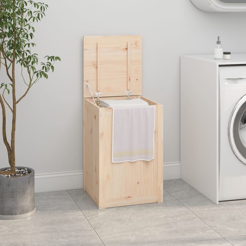 Berkfield Laundry Box 44x44x66 cm Solid Wood Pine