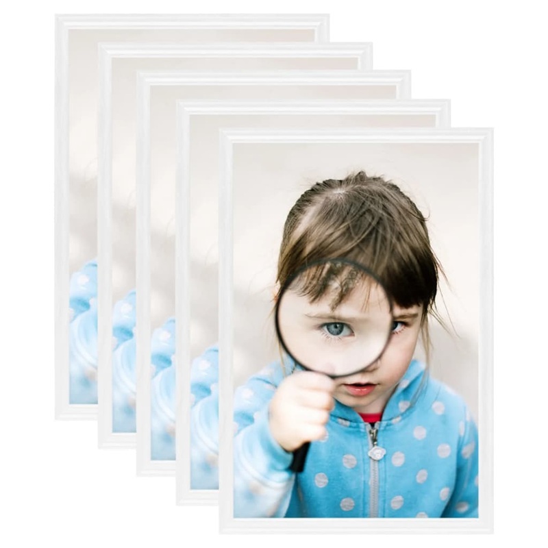Berkfield Photo Frames Collage 5 pcs for Table White 13×18 cm MDF