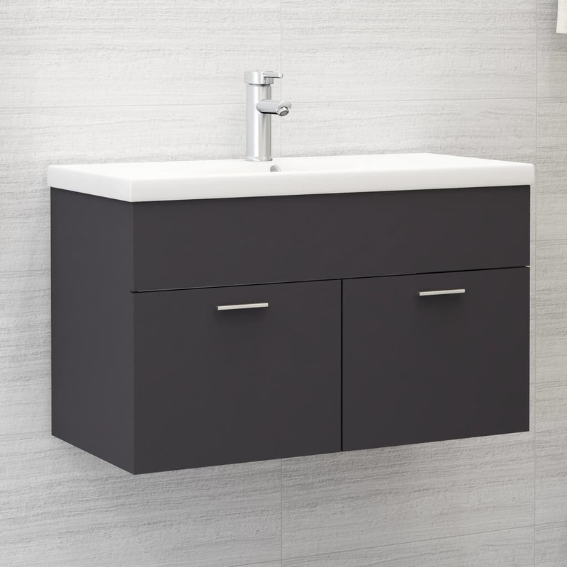 Berkfield Sink Cabinet Grey 80×38.5×46 cm Engineered Wood