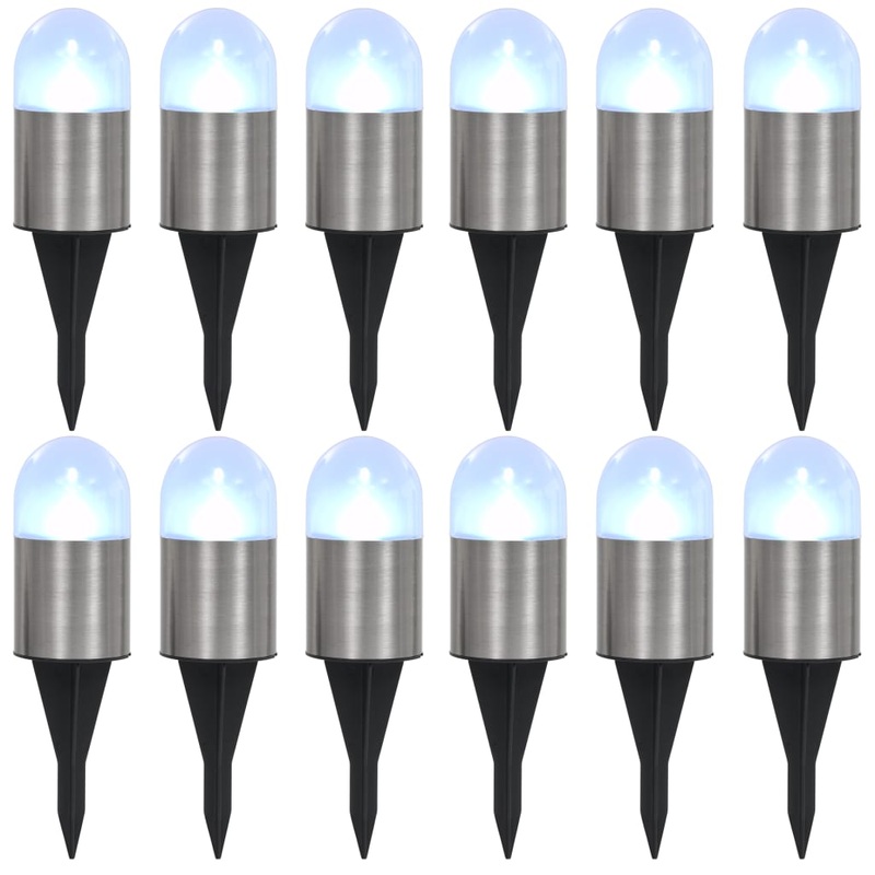 Berkfield Solar Ground Lights 12 pcs LED Lights White