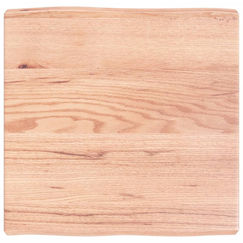 Berkfield Table Top Light Brown 60x60x6 cm Treated Solid Wood Oak Live Edge