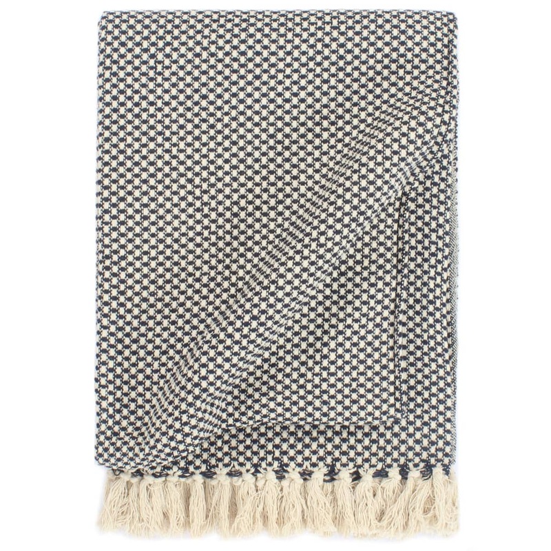 Berkfield Throw Cotton 125×150 cm Navy Blue