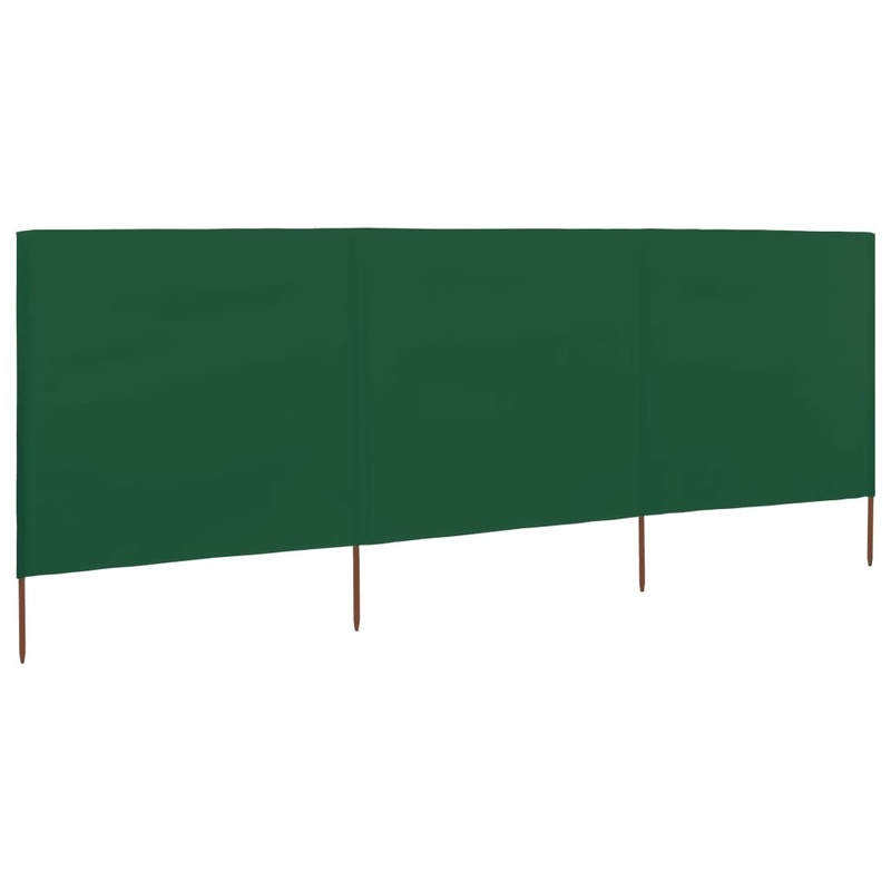 Berkfield 3-panel Wind Screen Fabric 400×120 cm Green