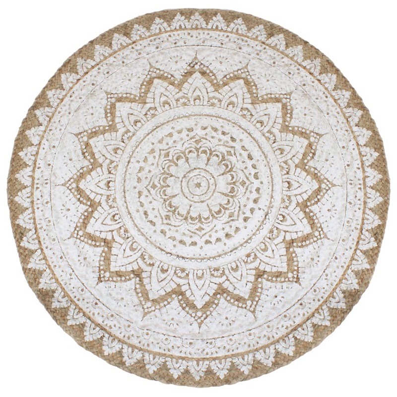 Berkfield Area Rug Braided Jute Printed 240 cm Round