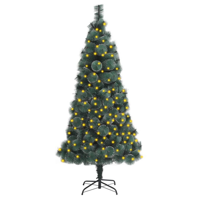 Berkfield Artificial Christmas Tree with LEDs&Stand Green 120 cm PET