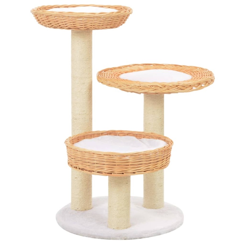 Berkfield Cat Tree with Sisal Scratching Post Natural Willow Wood