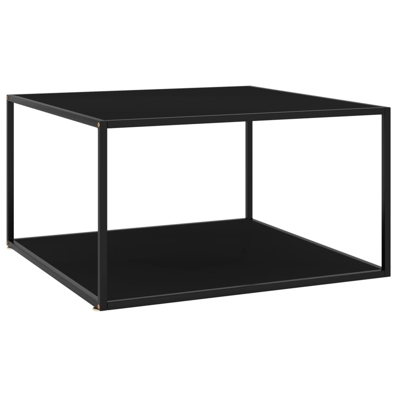 Berkfield Coffee Table Black with Black Glass 90x90x50 cm