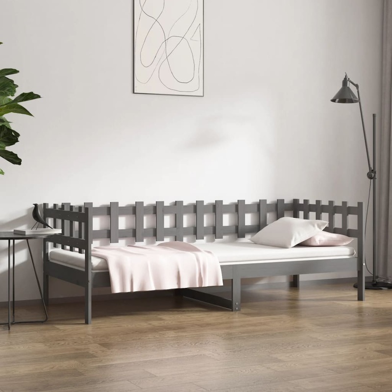 Berkfield Day Bed Grey 80×200 cm Solid Wood Pine