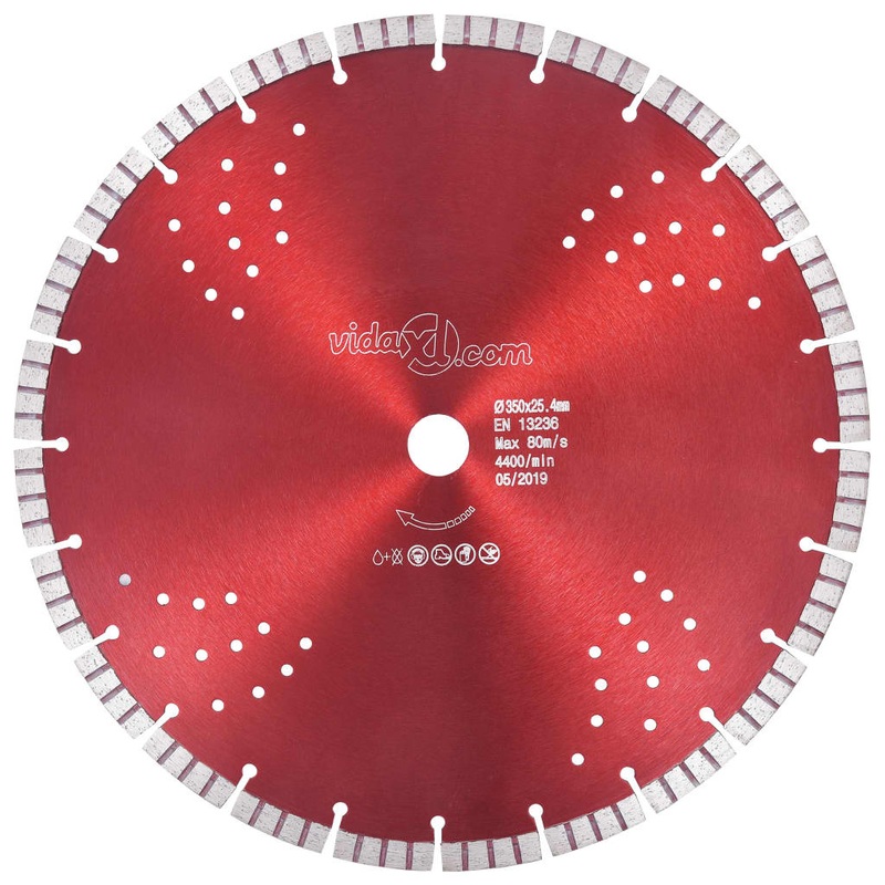 Berkfield Diamond Cutting Disc with Turbo and Holes Steel 350 mm
