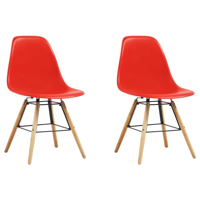Berkfield Dining Chairs 2 pcs Red Plastic