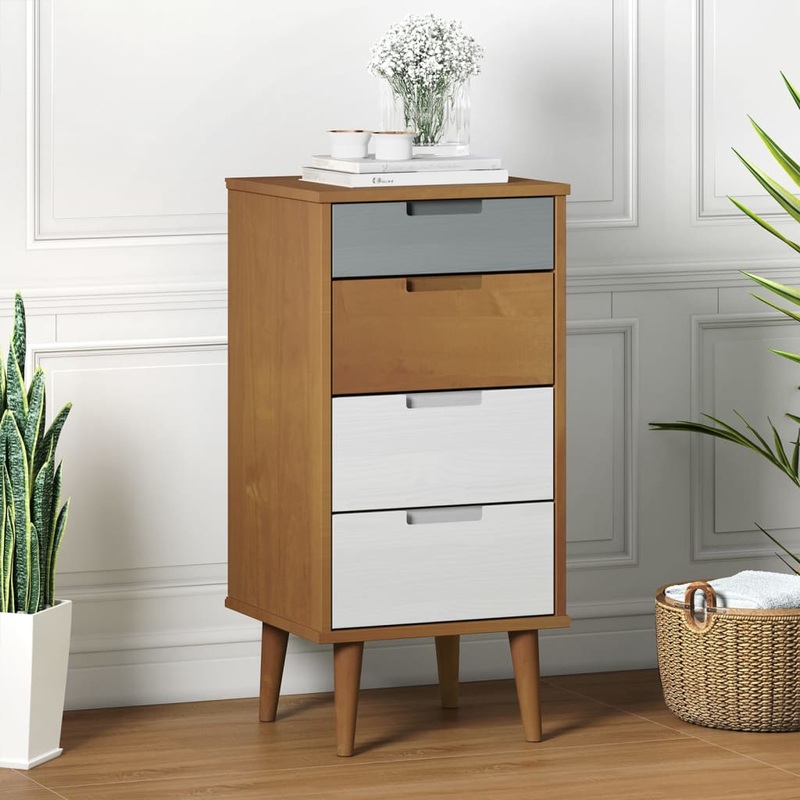 Berkfield Drawer Cabinet MOLDE Brown 40x35x82 cm Solid Wood Pine