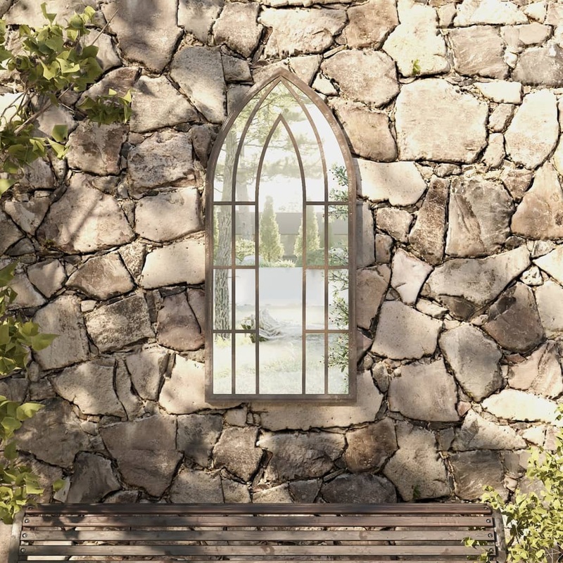 Berkfield Garden Mirror Sand 100×45 cm Iron for Outdoor Use