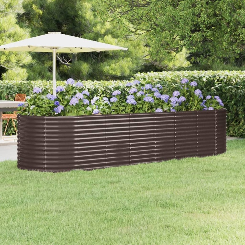 Berkfield Garden Raised Bed Powder-coated Steel 322x100x68 cm Brown