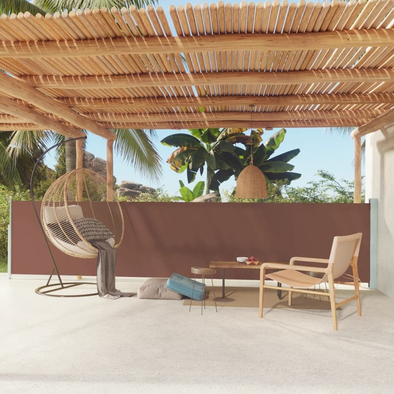 Berkfield Patio Retractable Side Awning 117×600 cm Brown