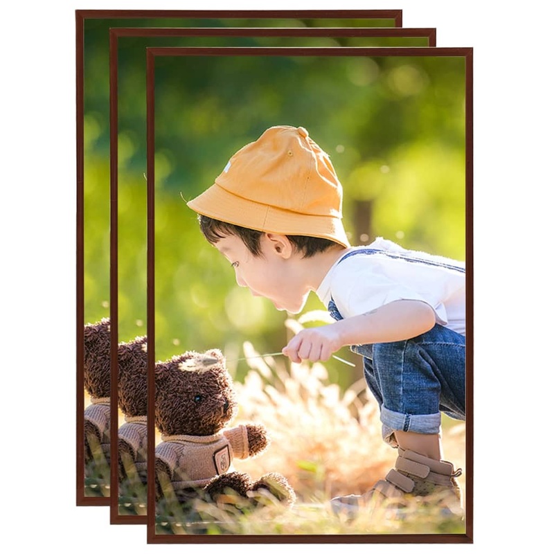 Berkfield Photo Frames Collage 3 pcs for Wall/Table Bronze 21×29.7 cm MDF